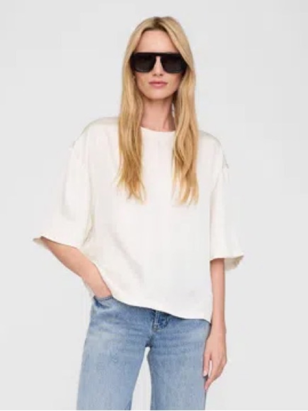 ANINE BING Ivory Imogen Top